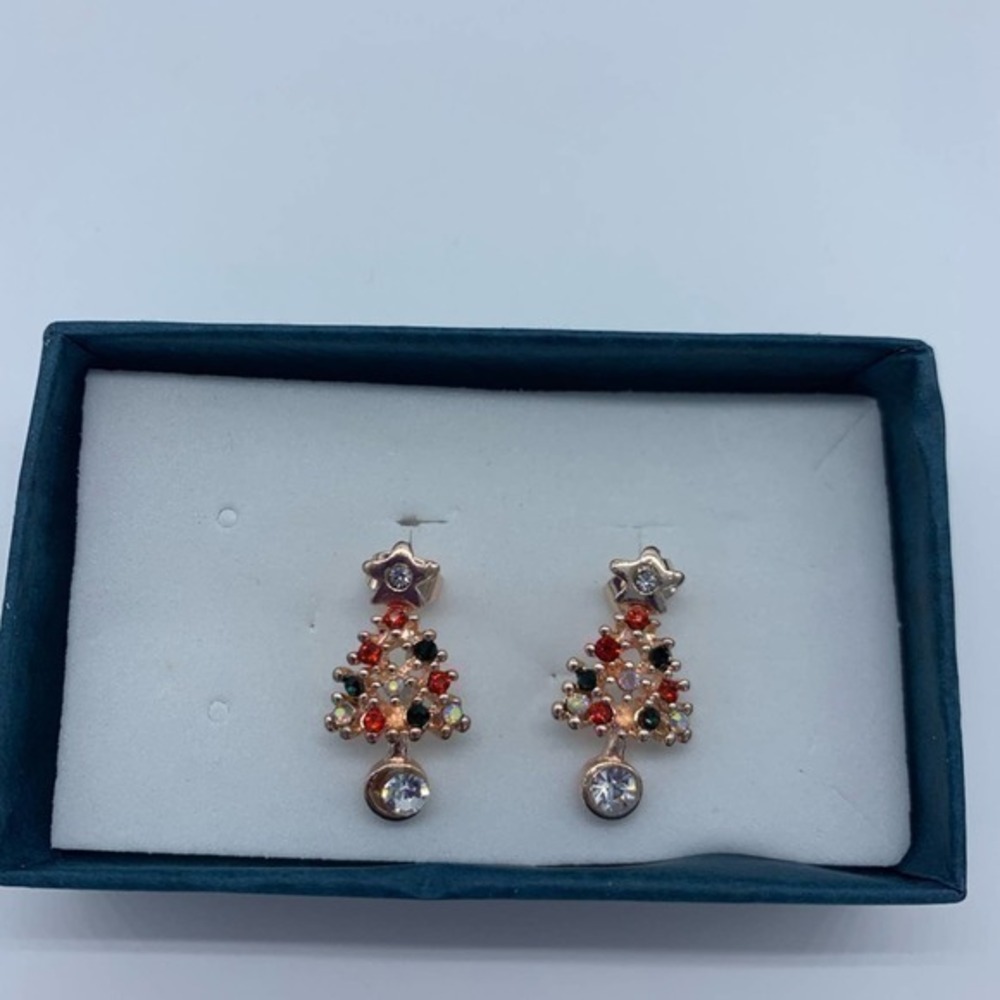 New rhinestone Christmas tree fashion earrings